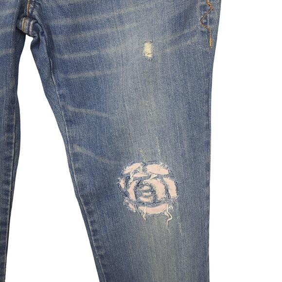 Old Navy Jeans Womens 10 Blue Denim Bootcut Special Edition Distressed Vtg Y2k - Picture 5 of 16